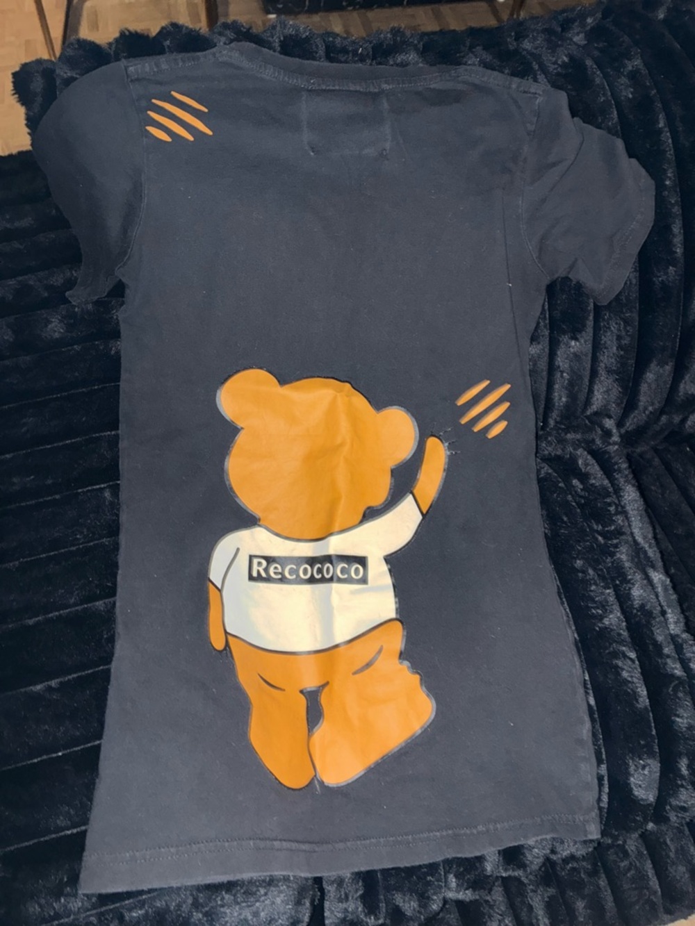 Moschino Gray-Black Logo Tee with Couture Tag - Picture 2 of 3